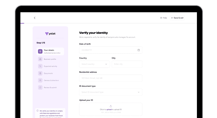 Create account & verify identity